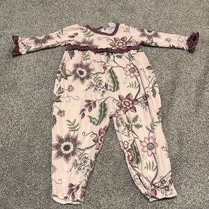 Tesa Babe Boutique 9-12 month ruffle floral romper pink‎ purple and green